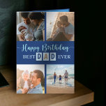 Happy Birthday Dad Photo Collage Best Dad Card<br><div class="desc">Add your favourite photos to this  'best dad ever' card for a  fun and cute way to celebrate the best dad in your life. Upload your instagram photos to this easy to customize template. Change the to create your special message.</div>
