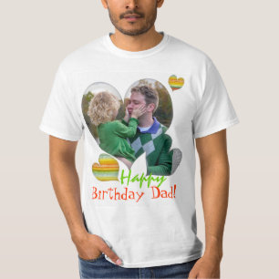 Happy Birthday Dad photo heart t-shirts