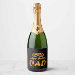 Happy Birthday Dad Sparkling Wine Label