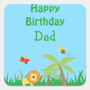 Happy Birthday Dad Square Sticker