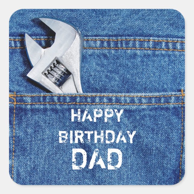 Happy Birthday Dad Tool Sticker (Front)