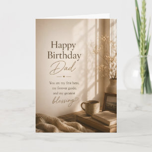 Happy Birthday Dad Warm Sunset Father & Child card