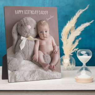 Happy Birthday Daddy Custom Baby Photo Plaque