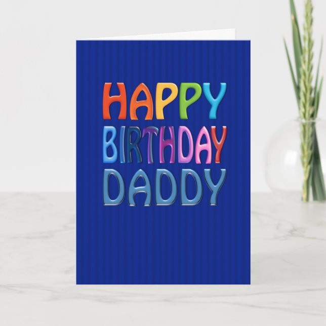 Happy Birthday Daddy fun colourful Greeting Card (Front)