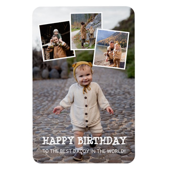 Happy Birthday Daddy Photo Collage  Magnet (Vertical)