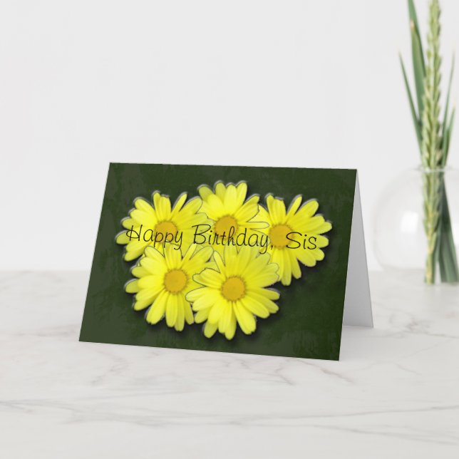Happy Birthday Daises Card (Front)
