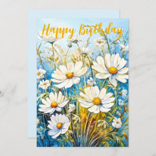 Happy Birthday Daisies Holiday Card
