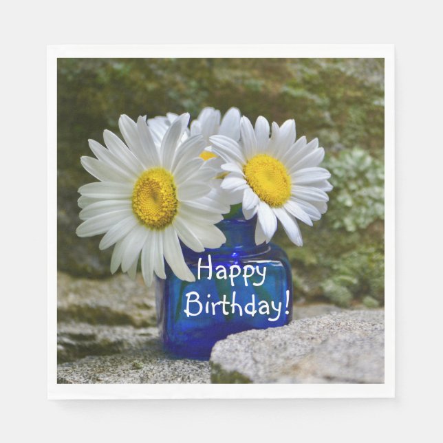 Happy Birthday Daisies Napkin (Front)