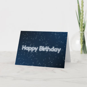 Happy Birthday dark blue birthday snowflakes Card