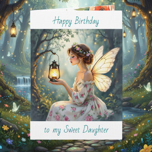 Happy Birthday Daughter   Fairy Themed Card