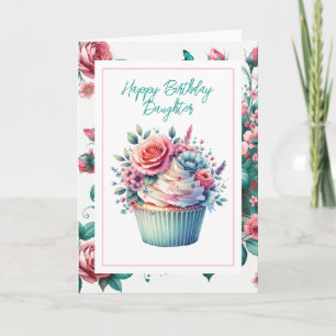 Happy Birthday Daughter   Shabby Chic Floral Card