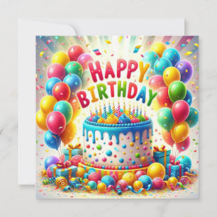 Happy Birthday Day Cake Card