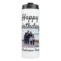 Happy birthday day photo family name elegant class