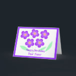 Happy Birthday Dear Sister Card<br><div class="desc">Contemporary flower card for a dear Sister, add names and any extra message, or change the relative/recipient</div>