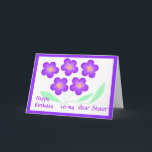 Happy Birthday Dear Sister Card<br><div class="desc">Contemporary flower card for a dear Sister,  add names and any extra message,  or change the relative/recipient</div>