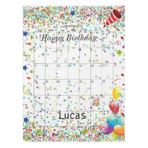 Happy Birthday December 2022 Tablecloth