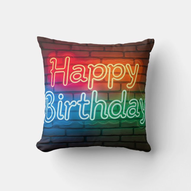 Happy Birthday decoration Throw Pillow (Front)