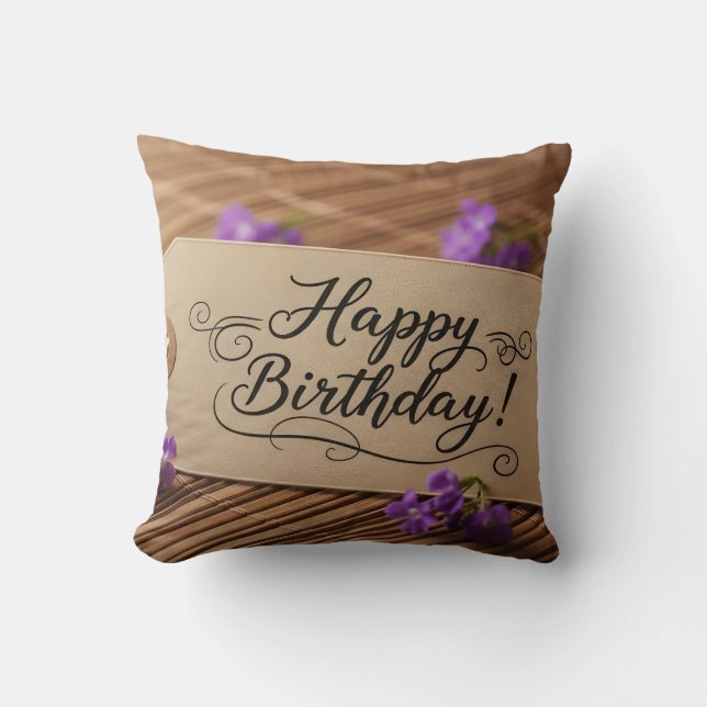 Happy Birthday decoration Throw Pillow (Front)