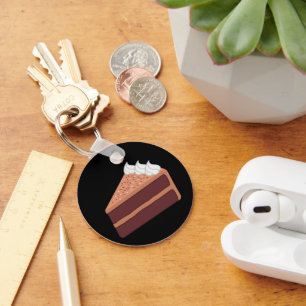 Happy Birthday Delicious Chocolate Cake Keychain