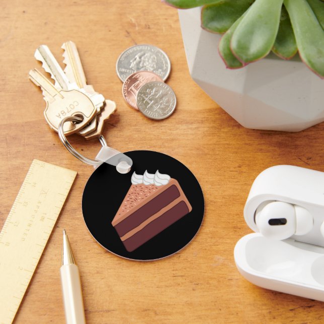 Happy Birthday Delicious Chocolate Cake Keychain (Desk)