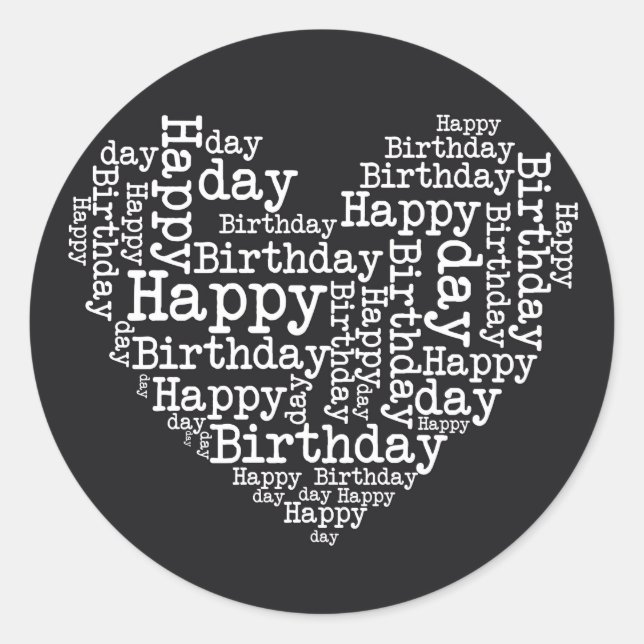 Happy birthday design classic round sticker (Front)