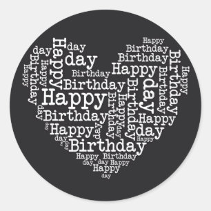 Happy birthday design classic round sticker