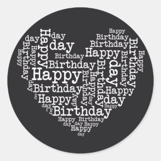 Happy birthday design classic round sticker