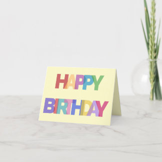 Happy Birthday Design in Cheerful Colours Thank You Card