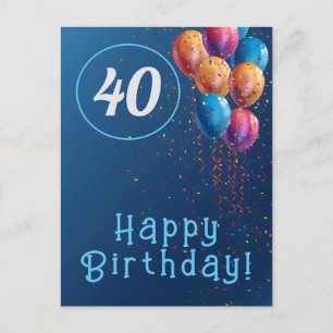 Happy Birthday design with balloons and confetti Postcard