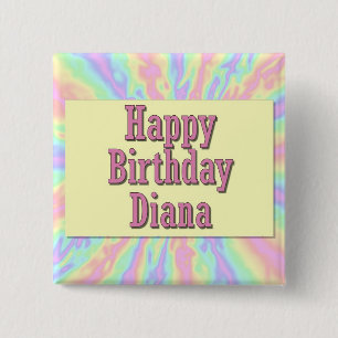 Happy Birthday Diana 2 Inch Square Button