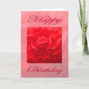 Happy Birthday Dianthus Red Flower Card