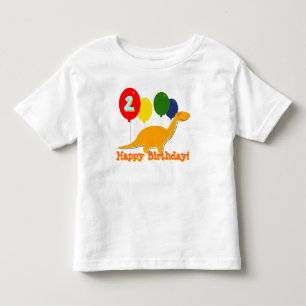 Happy Birthday Dinosaur 2 Years Balloons T-Shirt