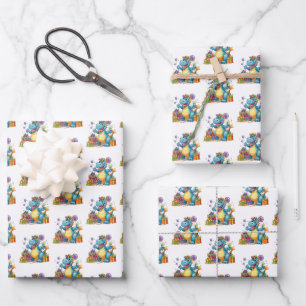Happy Birthday Dinosaur boys customizable Wrapping Paper Sheet
