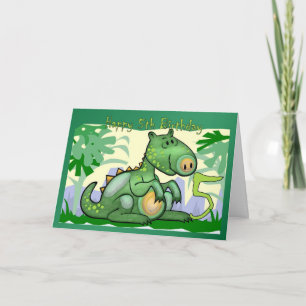 Happy Birthday Dinosaur Card 5th Birthday