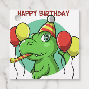 Happy Birthday Dinosaur Favour Tags