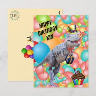 Happy Birthday Dinosaur! (Personalize Text) Postcard