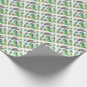 Happy Birthday Dinosaurs  Wrapping Paper