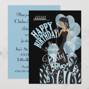 Happy Birthday Diva Girl   DIY Name   Aqua Invitation