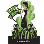 Happy Birthday Diva Girl | DIY Name | Bright Green Standing Photo Sculpture<br><div class="desc">Free-standing Birthday Cutouts. Makes a great conversation starter! Happy Birthday Cake and Table Toppers. - This adorable DIY happy birthday table /cake topper will be a giant hit at her party. Perfect for any age 21 and above. ⭐This Product is 100% Customizable. Graphics and text can be deleted, moved, resized,...</div>