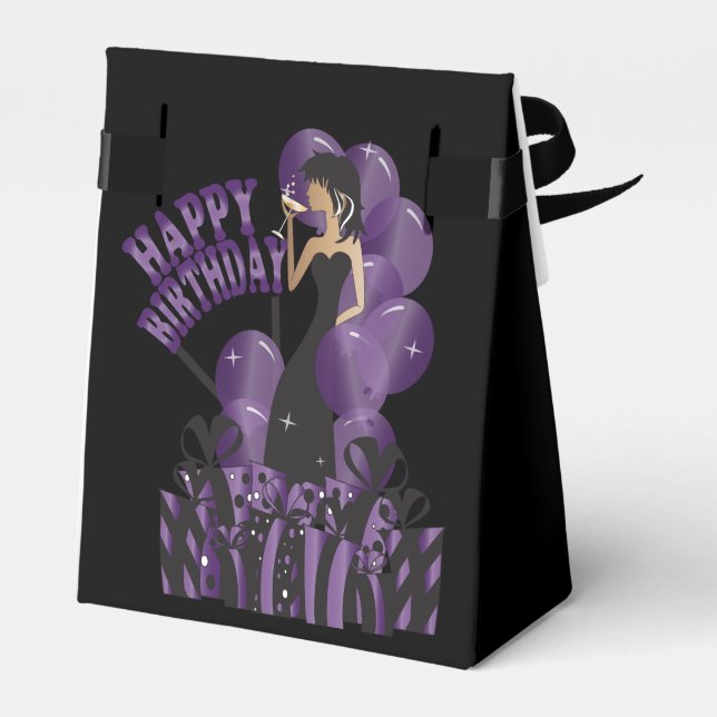 Happy Birthday Diva Girl | DIY Name | Purple Favor Box (Back Side)