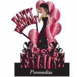 Happy Birthday Diva Girl | DIY Name | Ruby Red Standing Photo Sculpture<br><div class="desc">Free-standing Birthday Cutouts. Makes a great conversation starter! Happy Birthday Cake and Table Toppers. - This adorable DIY happy birthday table /cake topper will be a giant hit at her party. Perfect for any age 21 and above. ⭐This Product is 100% Customizable. Graphics and text can be deleted, moved, resized,...</div>