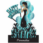 Happy Birthday Diva Girl | DIY Name | Turquoise Standing Photo Sculpture<br><div class="desc">Free-standing Birthday Cutouts. Makes a great conversation starter! Happy Birthday Cake and Table Toppers. - This adorable DIY happy birthday table /cake topper will be a giant hit at her party. Perfect for any age 21 and above. ⭐This Product is 100% Customizable. Graphics and text can be deleted, moved, resized,...</div>