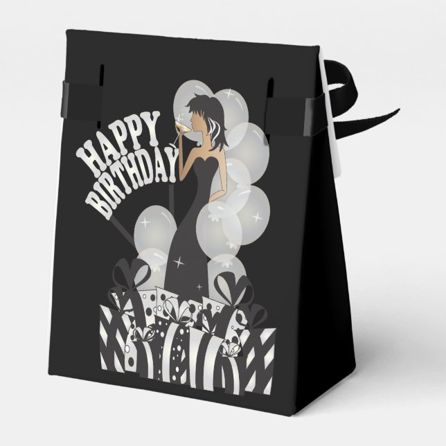 Happy Birthday Diva Girl | DIY Name | White Favor Box (Back Side)