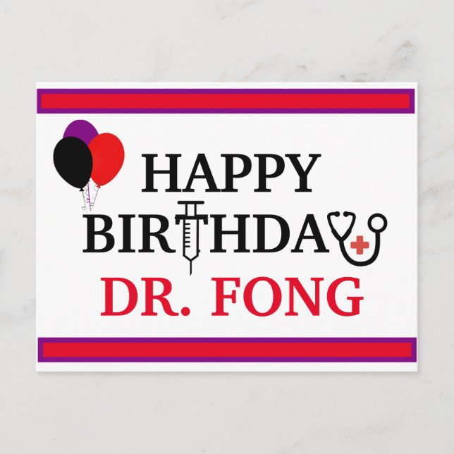 Happy Birthday - Doctor Healthcare Medical Postcar Postcard (Front)