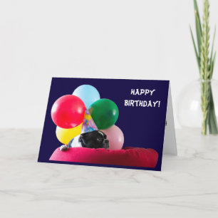 Happy Birthday Dog Humour with Balloons Card