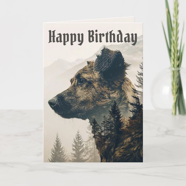 Happy Birthday - Dog Landscape Birthday Card (Front)