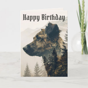 Happy Birthday - Dog Landscape Birthday Card