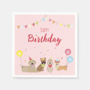 Happy Birthday Dog Party Napkin
