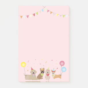 Happy Birthday Dog Party Post-it Notes