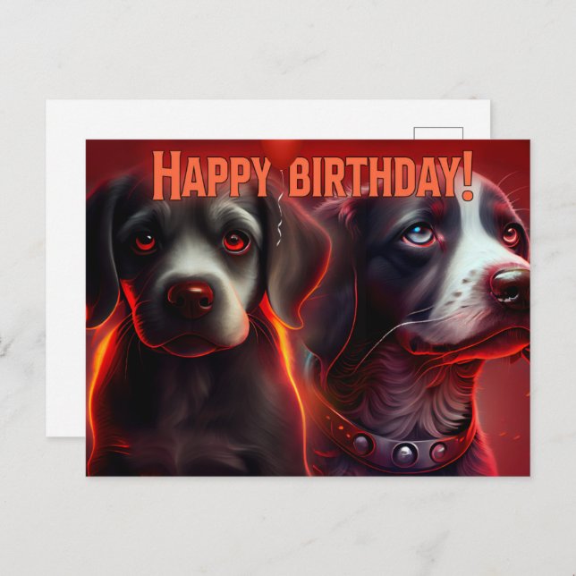 Happy birthday!  Dog  Postcard (Front/Back)